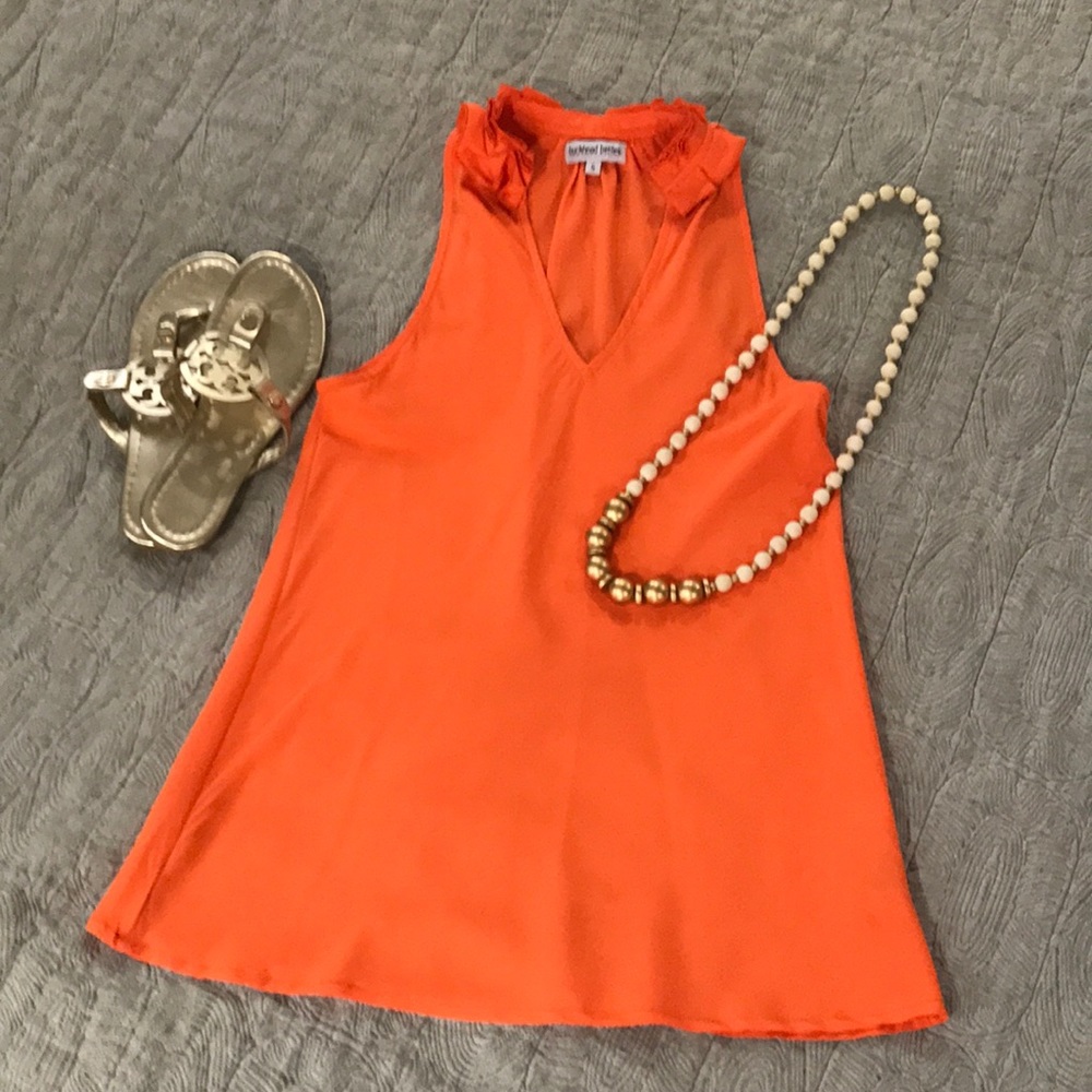 NWOT orange blouse with ruffles